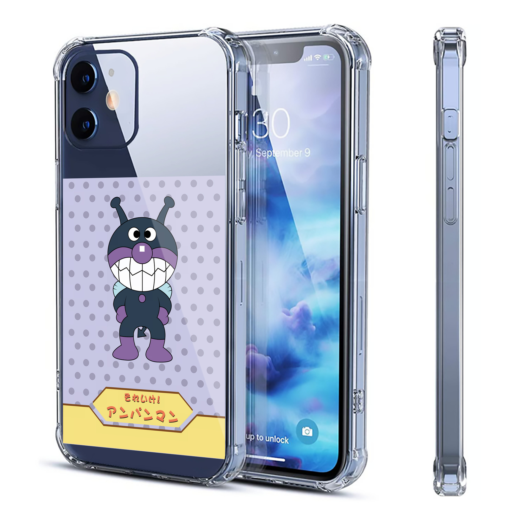 （画像用） アンパンマン Anpanman 【iPhone 12シリーズ対応】透明スマホケース（クリアソフトケース）